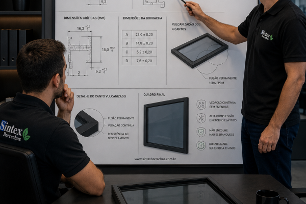Pele de Vidro com os 4 Cantos Vulcanizados (EPDM)